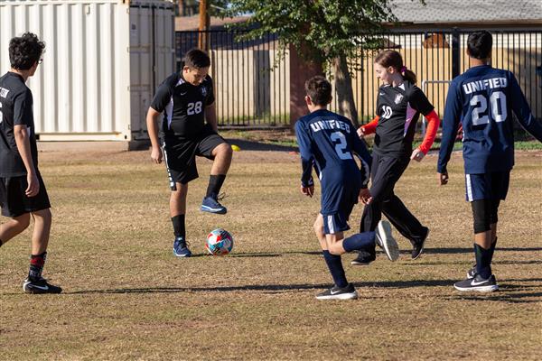 Students playing soccer during the 7th Annual Soccer Classic, Thursday, December 8, 2022.